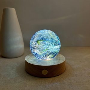 Illuminated Blue Galaxy Crystal Ball Night Light