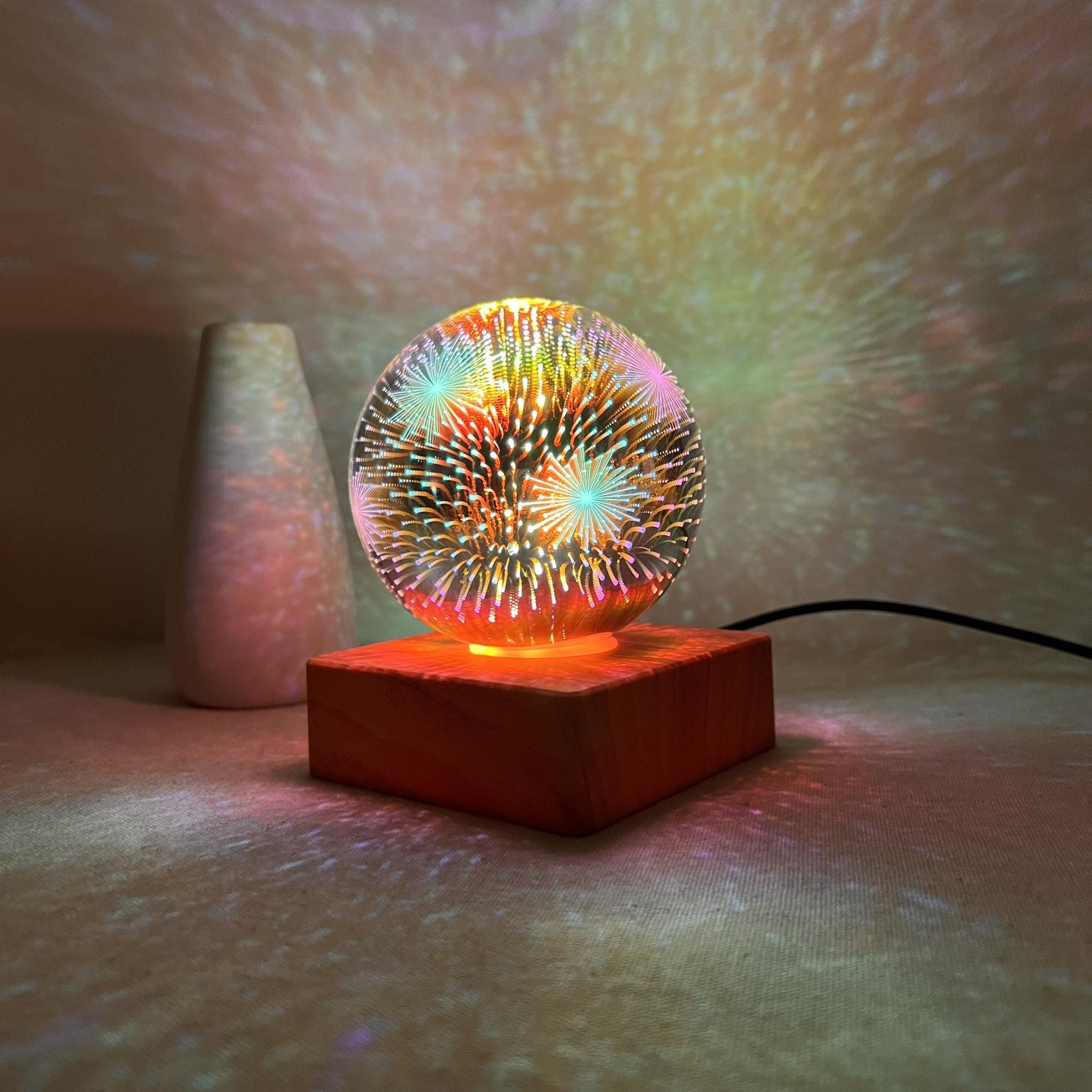 Illuminated Fireworks Crystal Ball Night Light - Image 5