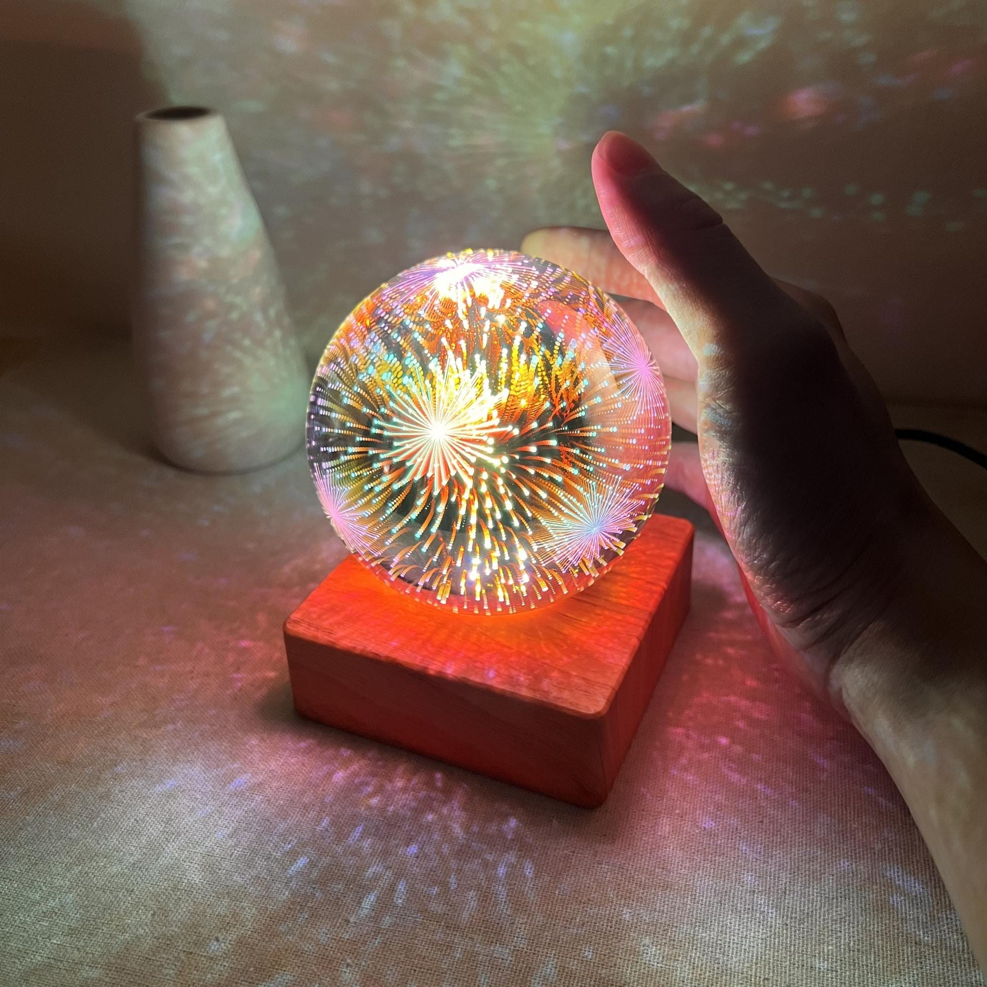 Illuminated Fireworks Crystal Ball Night Light - Image 4