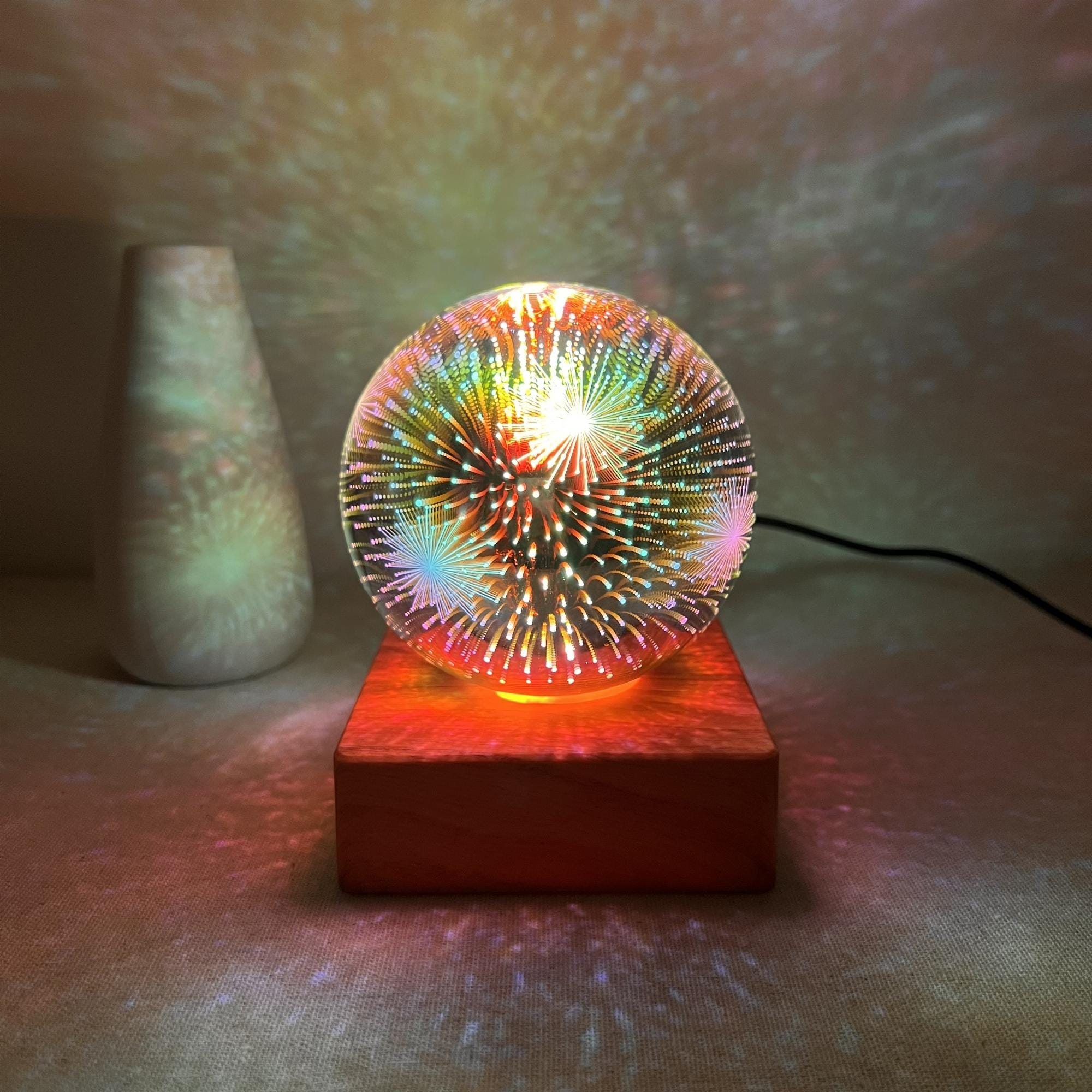 Illuminated Fireworks Crystal Ball Night Light - Image 3