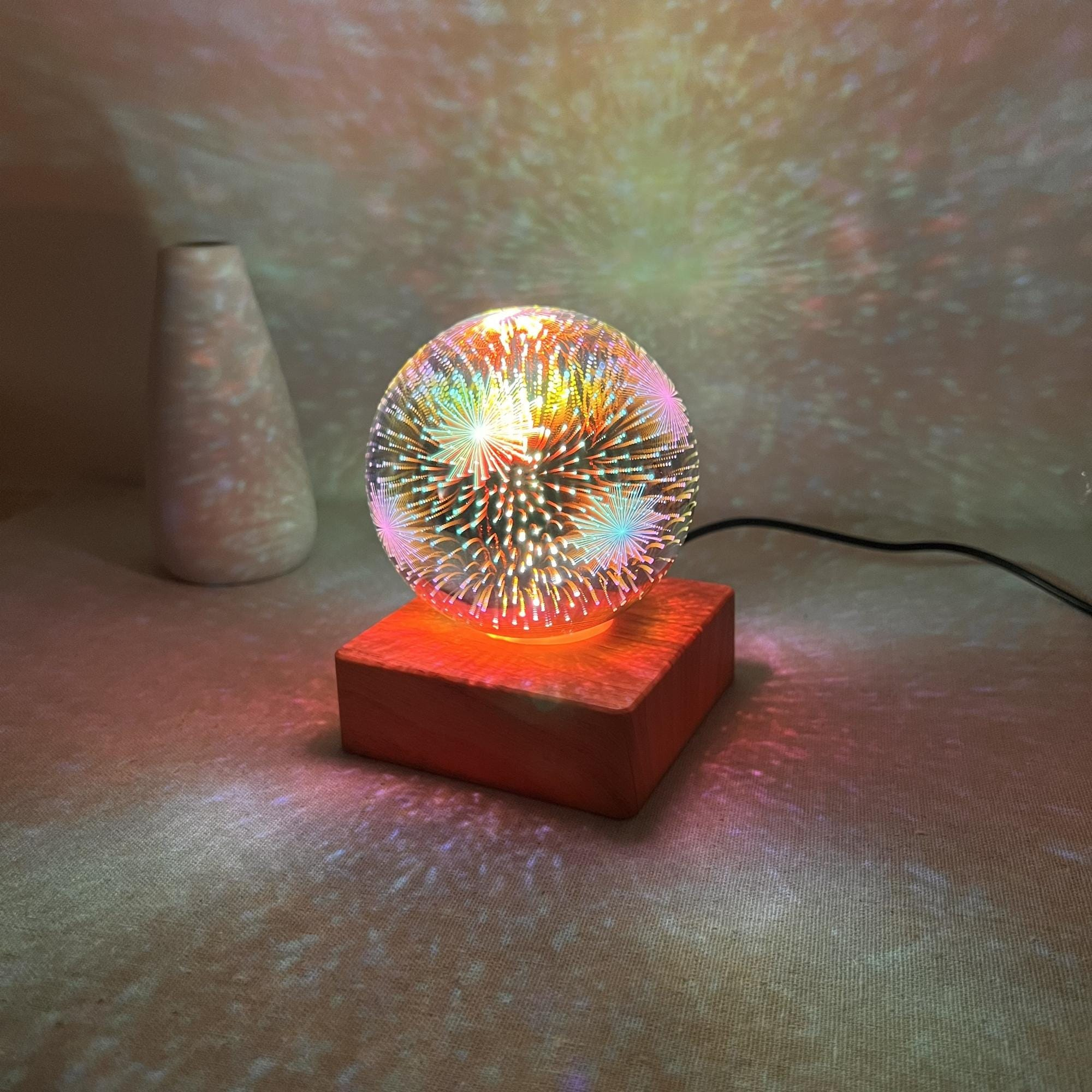 Illuminated Fireworks Crystal Ball Night Light - Image 2