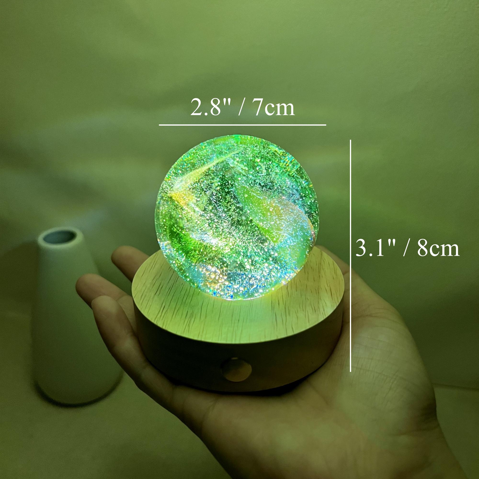 Illuminated Green Galaxy Crystal Ball Night Light - Image 2