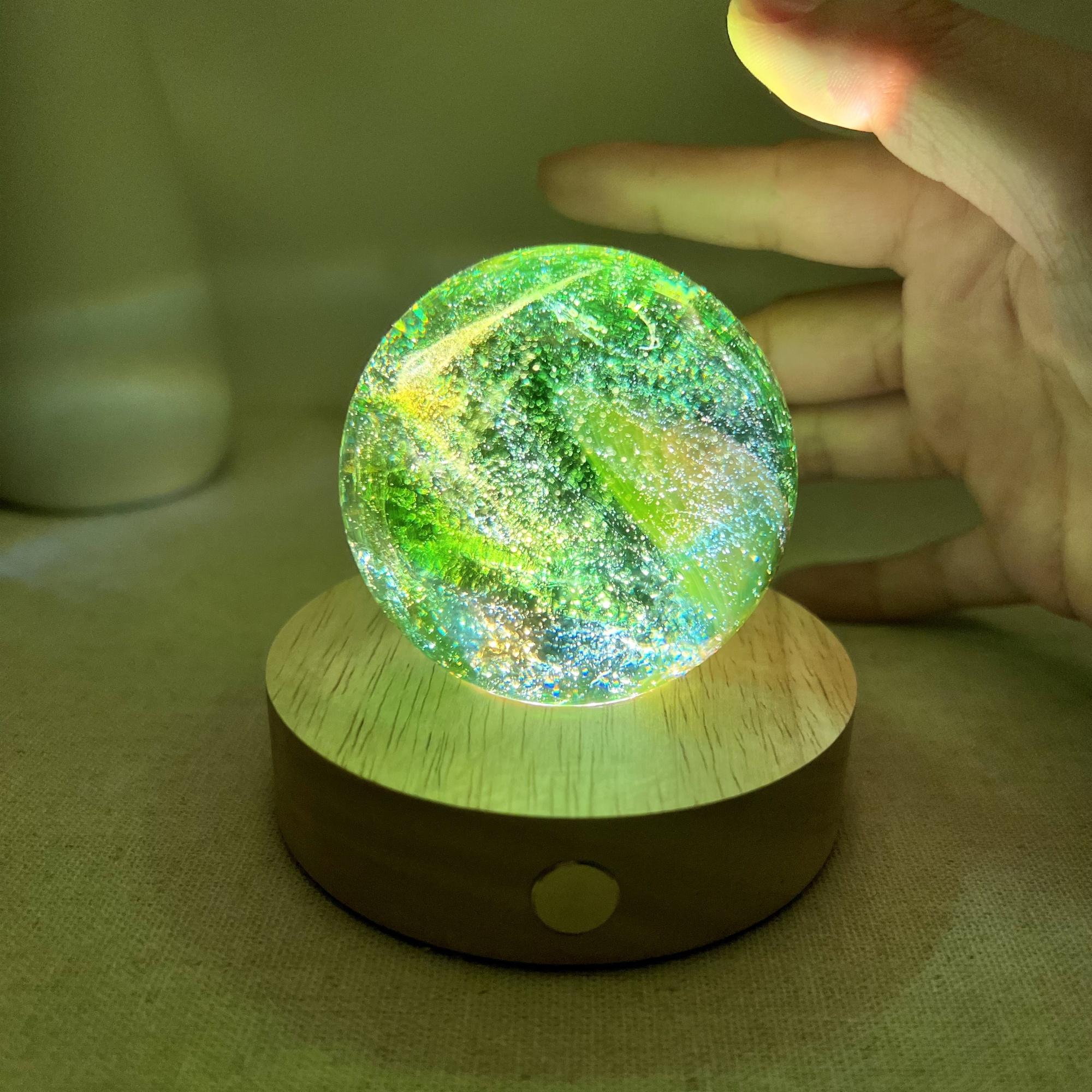 Illuminated Green Galaxy Crystal Ball Night Light - Image 4