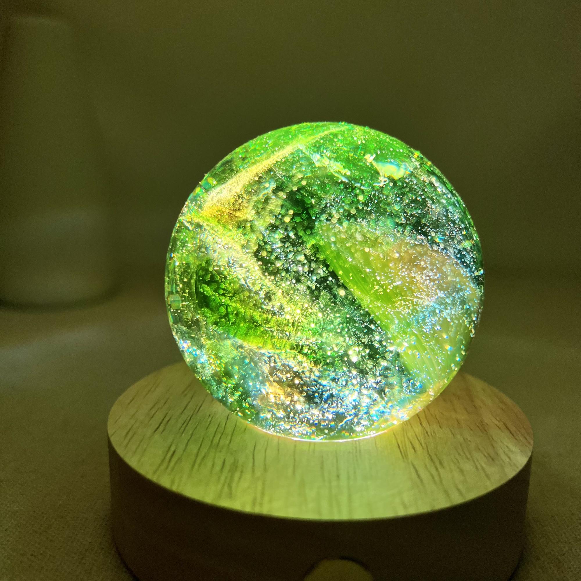 Illuminated Green Galaxy Crystal Ball Night Light - Image 5
