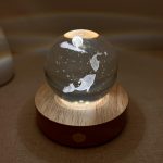 Illuminated Moon Whale Crystal Ball Night Light