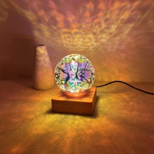 Illuminated Mushroom & Hearts Crystal Ball Night Light
