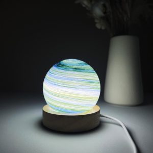 Illuminated Ocean Swirl Crystal Ball Night Light