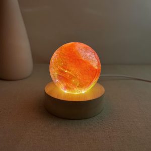 Illuminated Orange Galaxy Crystal Ball Night Light
