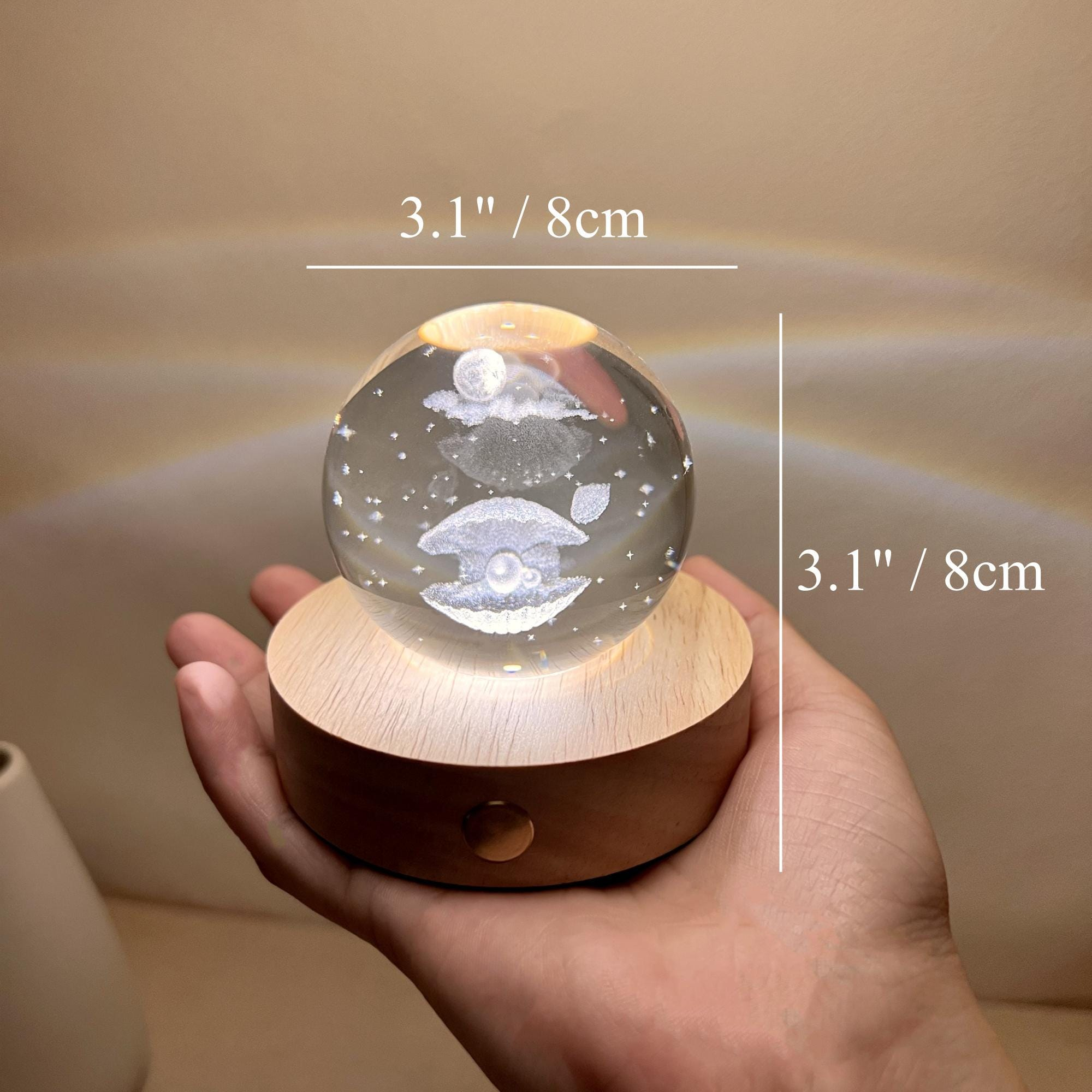 Illuminated Planet & Moon Crystal Ball Night Light - Image 2